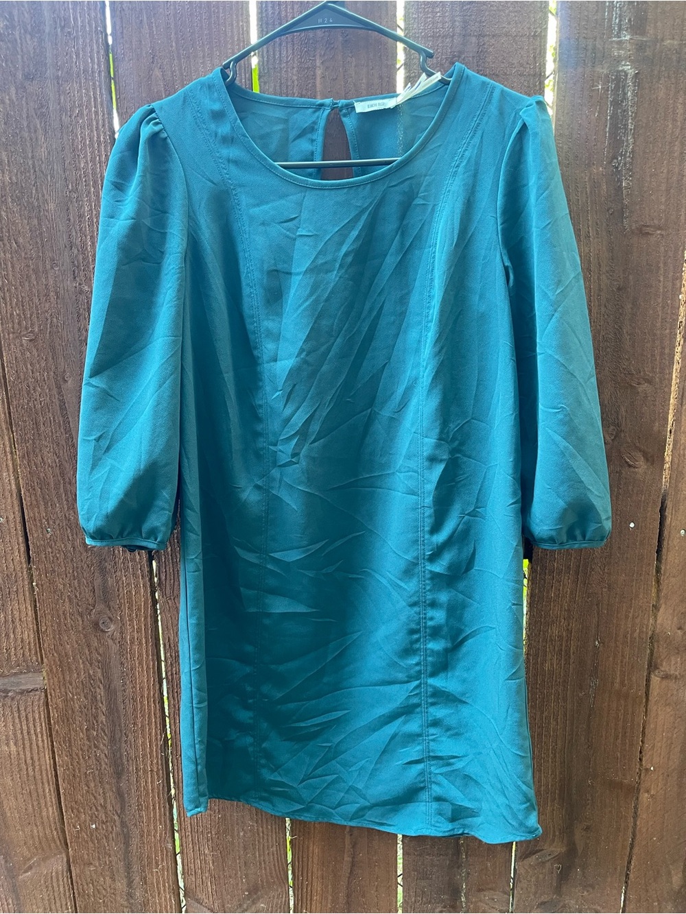 Kimchi Blue Puff Sleeve Relaxed Casual Evening Shift Dress w Keyhole Back Sz XS